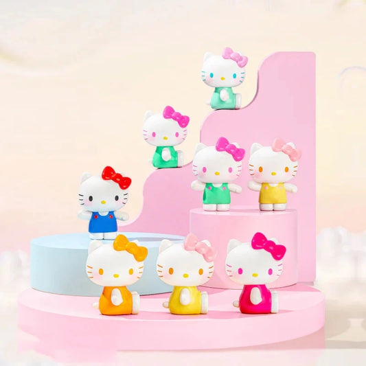 Hello-Kitty Summer Rainbow Candy Series Mini Beans Figures Blind Bag