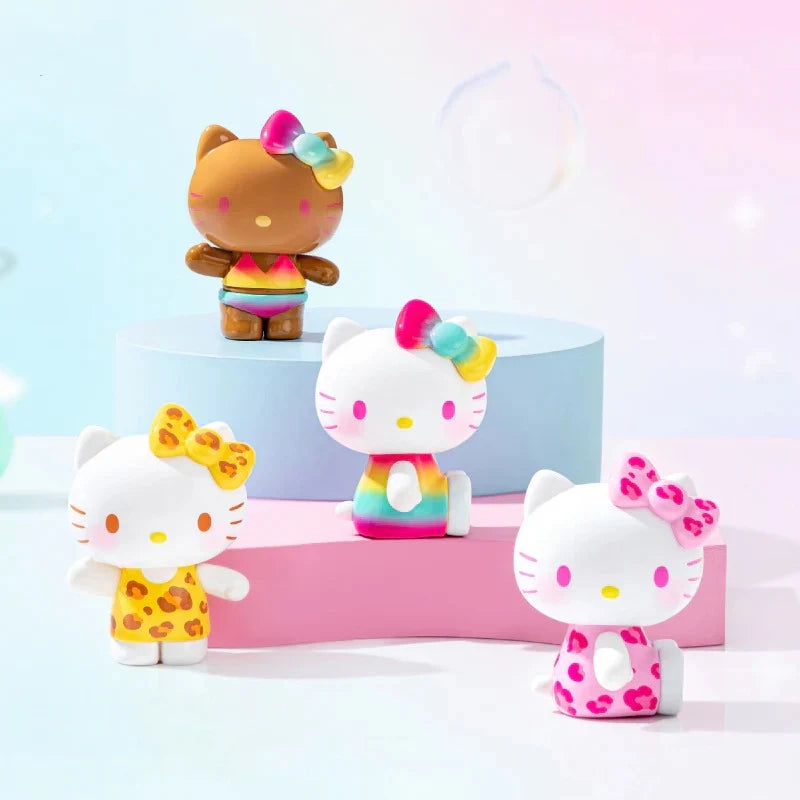 Hello-Kitty Summer Rainbow Candy Series Mini Beans Figures Blind Bag